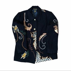 90s Vintage Alex Kim Coat w/ African safari print